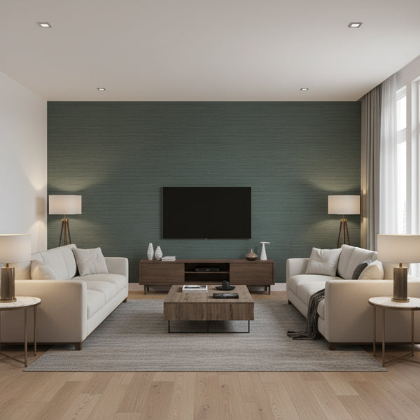 Horizon Paperweave Wallcovering - Green | Ronald Redding