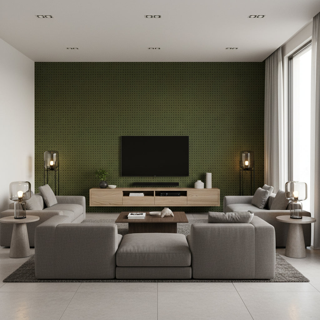 GWL-3401.38.0 | Kravet - Living Room Visualization (AI-generated, may not be to scale. Verify pattern scale with product specifications.)