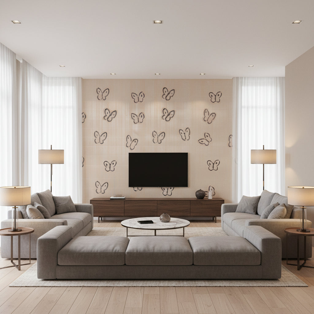 GWP-3711.17.0 | Kravet - Living Room Visualization (AI-generated, may not be to scale. Verify pattern scale with product specifications.)