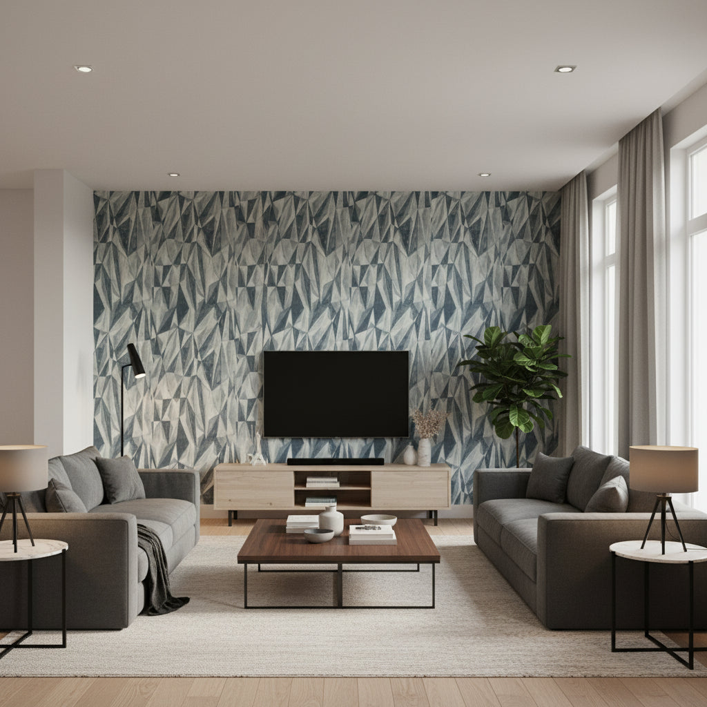 GWP-3718.511.0 | Kravet - Living Room Visualization (AI-generated, may not be to scale. Verify pattern scale with product specifications.)