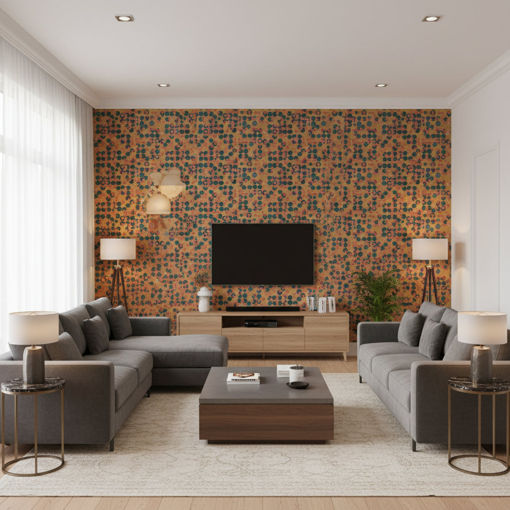 GWP-3724.413.0 | Kravet - Living Room Visualization (AI-generated, may not be to scale. Verify pattern scale with product specifications.)