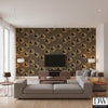 HatGlass Glamor - Glass Beaded Wallcovering - Living Room Visualization (AI-generated, may not be to scale. Verify pattern scale with product specifications.)