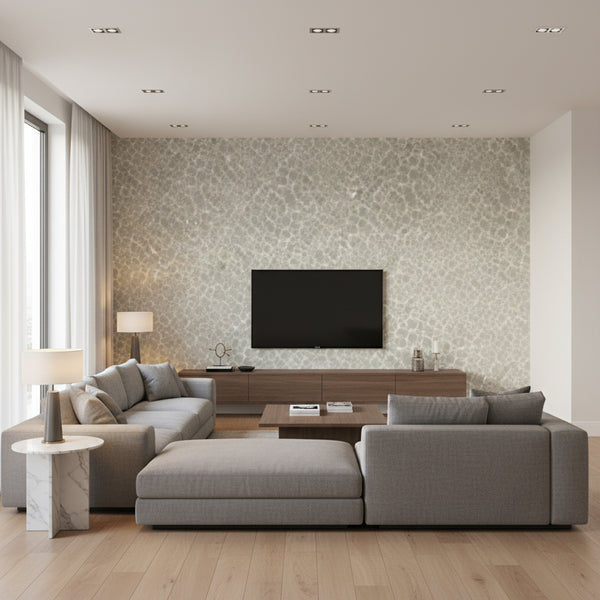 Leopard Rosettes Wallcovering - Grey | Ronald Redding