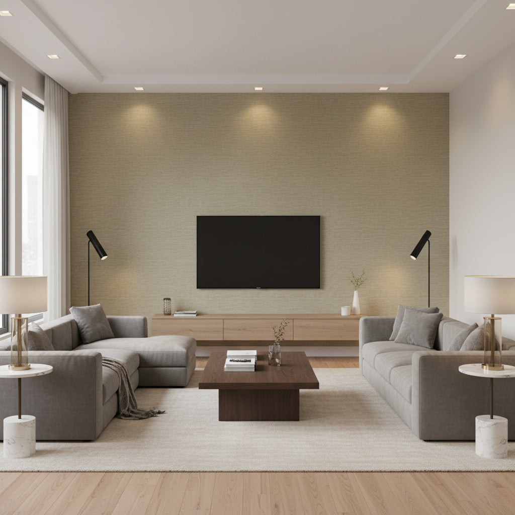 JAG-50052.14.0 | Kravet - Living Room Visualization (AI-generated, may not be to scale. Verify pattern scale with product specifications.)
