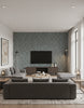 Java | Arctic Wallpaper - Living Room Visualization (AI-generated, may not be to scale. Verify pattern scale with product specifications.)