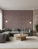 Java | Blush Wallpaper - Living Room Visualization (AI-generated, may not be to scale. Verify pattern scale with product specifications.)