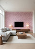 Java | Magenta Blush Wallpaper - Living Room Visualization (AI-generated, may not be to scale. Verify pattern scale with product specifications.)