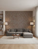 Java | Rust Wallpaper - Living Room Visualization (AI-generated, may not be to scale. Verify pattern scale with product specifications.)