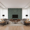 Jonchée Bonnes Ondes | Elitis - Living Room Visualization (AI-generated, may not be to scale. Verify pattern scale with product specifications.)