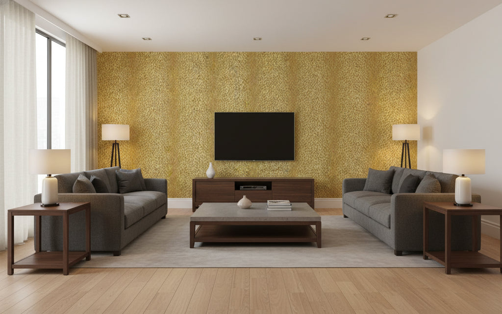 Leaping Leopard - Living Room Visualization (AI-generated, may not be to scale. Verify pattern scale with product specifications.)