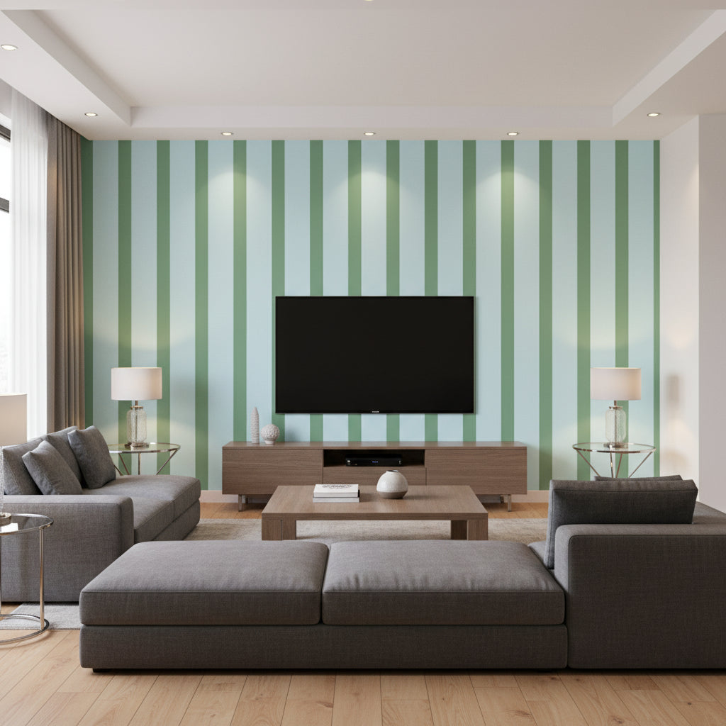 Linear Butterfly - Living Room Visualization (AI-generated, may not be to scale. Verify pattern scale with product specifications.)