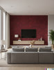 London Calling - Map Wallcovering - Red - Living Room Visualization (AI-generated, may not be to scale. Verify pattern scale with product specifications.)