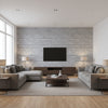 Marble Hill | Architectural Wallcoverings - Living Room Visualization (AI-generated, may not be to scale. Verify pattern scale with product specifications.)