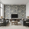 Marlowe Floral Gunmetal |    Ralph Lauren - Living Room Visualization (AI-generated, may not be to scale. Verify pattern scale with product specifications.)