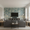 Marlowe Floral Slate |    Ralph Lauren - Living Room Visualization (AI-generated, may not be to scale. Verify pattern scale with product specifications.)