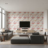 Mitsu Gingko Tree | Architectural Wallcoverings - Living Room Visualization (AI-generated, may not be to scale. Verify pattern scale with product specifications.)