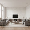 Mother of Pearl - Natural Pearl | Maya Romanoff - Living Room Visualization (AI-generated, may not be to scale. Verify pattern scale with product specifications.)