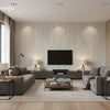 Natural Elements - Refined - Aspen | Maya Romanoff - Living Room Visualization (AI-generated, may not be to scale. Verify pattern scale with product specifications.)