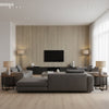 Natural Elements - Refined - Cerused Eastern Pine | Maya Romanoff - Living Room Visualization (AI-generated, may not be to scale. Verify pattern scale with product specifications.)