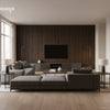 Natural Elements - Refined - Mahogany | Maya Romanoff - Living Room Visualization (AI-generated, may not be to scale. Verify pattern scale with product specifications.)