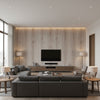 Natural Elements - Rustic - Nordic Oak | Maya Romanoff - Living Room Visualization (AI-generated, may not be to scale. Verify pattern scale with product specifications.)
