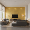 Precious Metals - Fine Gold | Maya Romanoff - Living Room Visualization (AI-generated, may not be to scale. Verify pattern scale with product specifications.)