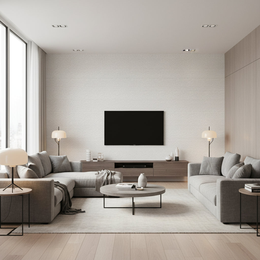 Beadazzled 1X15 | Maya Romanoff - Living Room Visualization (AI-generated, may not be to scale. Verify pattern scale with product specifications.)