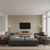 Abaca Sepia | Romo - Living Room Visualization (AI-generated, may not be to scale. Verify pattern scale with product specifications.)