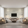 Savanna Shell | Romo - Living Room Visualization (AI-generated, may not be to scale. Verify pattern scale with product specifications.)