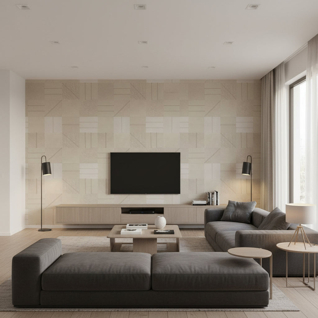 Network Nutmeg | Romo - Living Room Visualization (AI-generated, may not be to scale. Verify pattern scale with product specifications.)