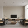 Abacá Patchwork Gris | Romo - Living Room Visualization (AI-generated, may not be to scale. Verify pattern scale with product specifications.)