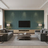Wicker Dark Teal | Romo - Living Room Visualization (AI-generated, may not be to scale. Verify pattern scale with product specifications.)