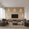 Tama Parchment | Romo - Living Room Visualization (AI-generated, may not be to scale. Verify pattern scale with product specifications.)