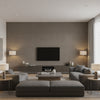 Tama Pewter | Romo - Living Room Visualization (AI-generated, may not be to scale. Verify pattern scale with product specifications.)