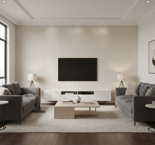 Regent Wallcovering - Soft Beige | Ronald Redding