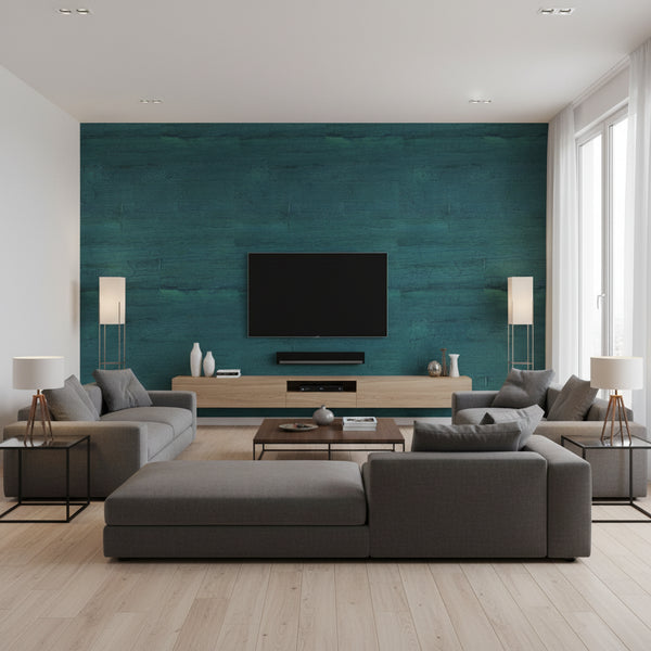 Lotus Wallcovering - Turquoise | Ronald Redding