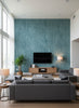 Odaiba Printed Texture | Architectural Wallcoverings - Living Room Visualization (AI-generated, may not be to scale. Verify pattern scale with product specifications.)