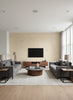 Odaiba Printed Texture | Architectural Wallcoverings - Living Room Visualization (AI-generated, may not be to scale. Verify pattern scale with product specifications.)
