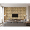 Oshima Faux Finish Greek Key | Architectural Wallcoverings - Living Room Visualization (AI-generated, may not be to scale. Verify pattern scale with product specifications.)