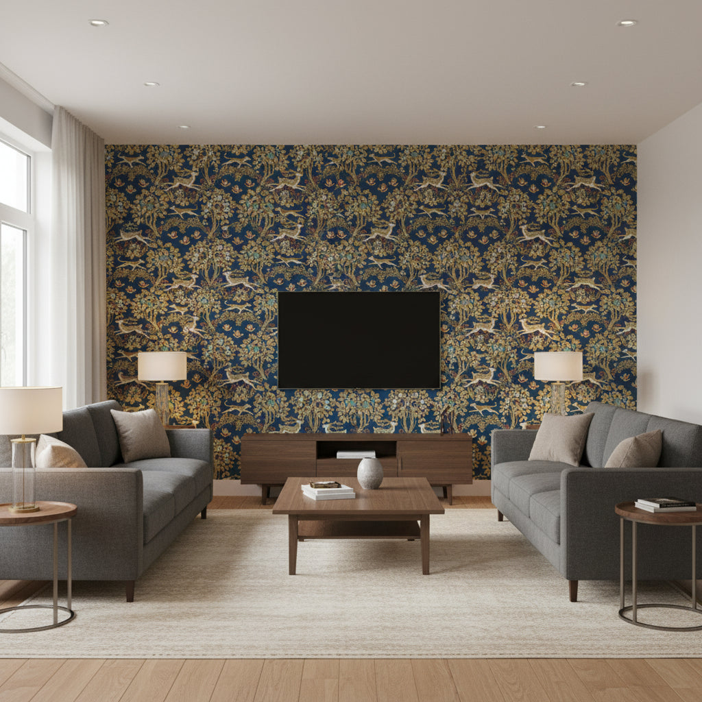 P2017104.50.0 | Kravet - Living Room Visualization (AI-generated, may not be to scale. Verify pattern scale with product specifications.)