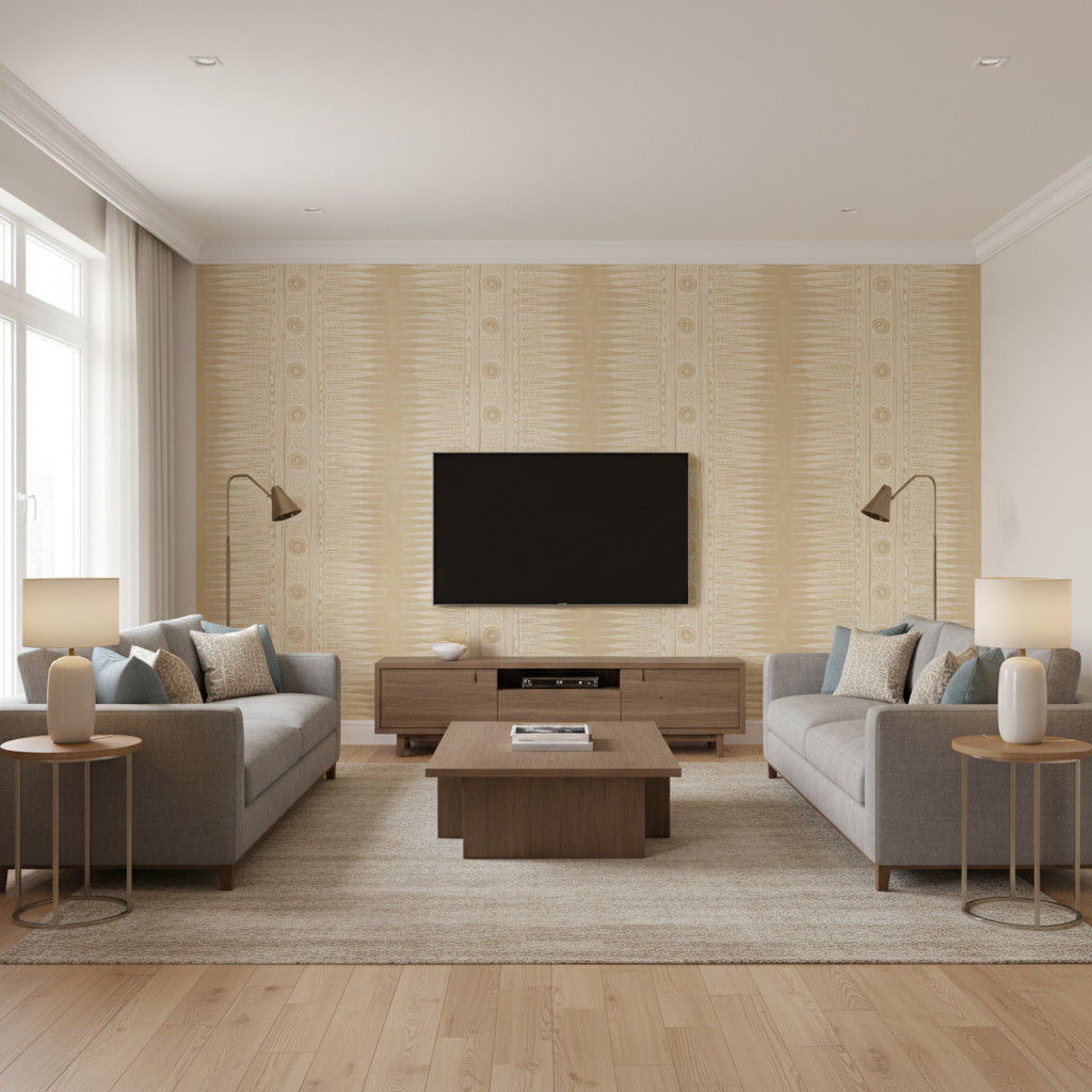 P2018107.106.0 | Kravet - Living Room Visualization (AI-generated, may not be to scale. Verify pattern scale with product specifications.)