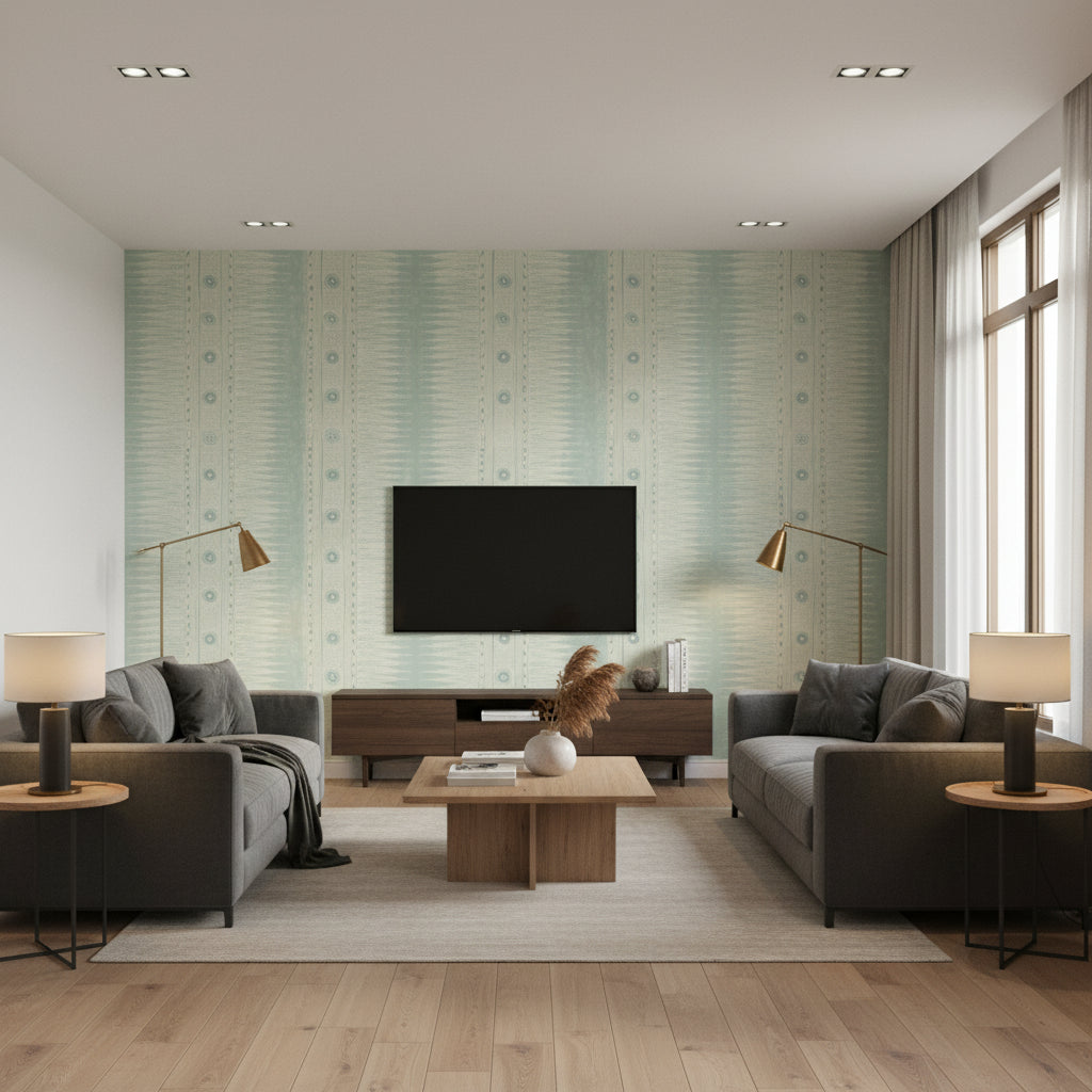 P2018107.135.0 | Kravet - Living Room Visualization (AI-generated, may not be to scale. Verify pattern scale with product specifications.)