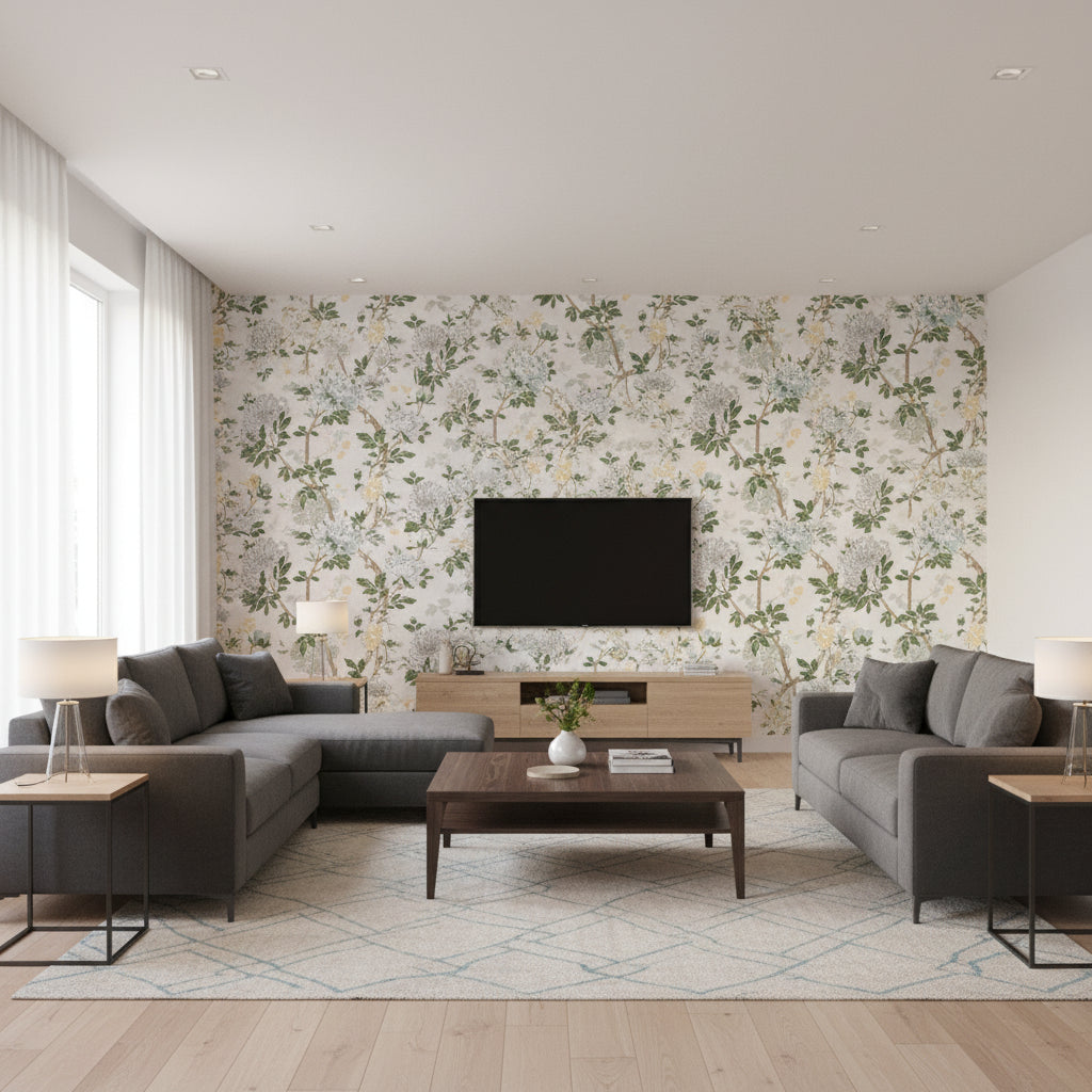 P2019104.133.0 | Kravet - Living Room Visualization (AI-generated, may not be to scale. Verify pattern scale with product specifications.)