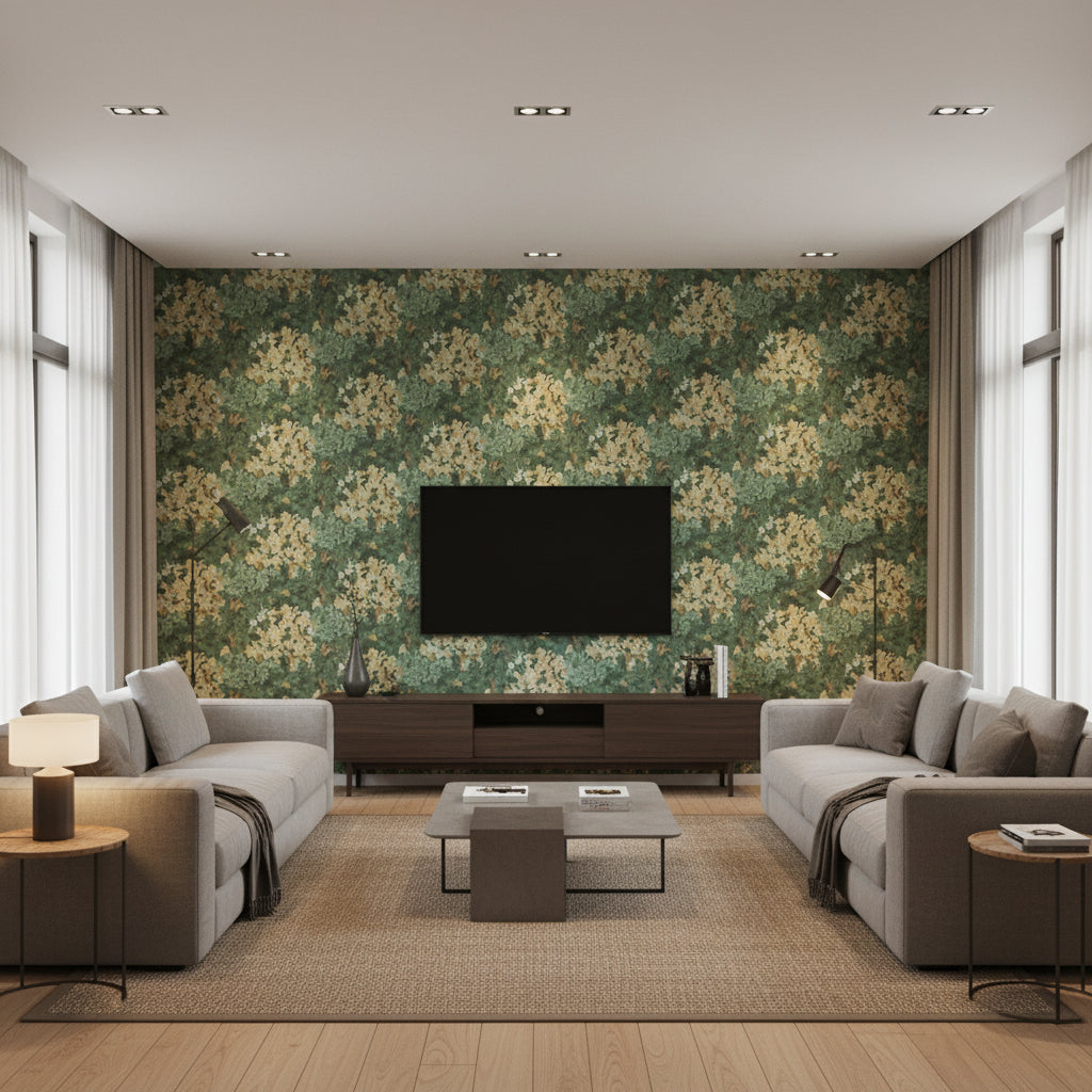 P2019106.34.0 | Kravet - Living Room Visualization (AI-generated, may not be to scale. Verify pattern scale with product specifications.)