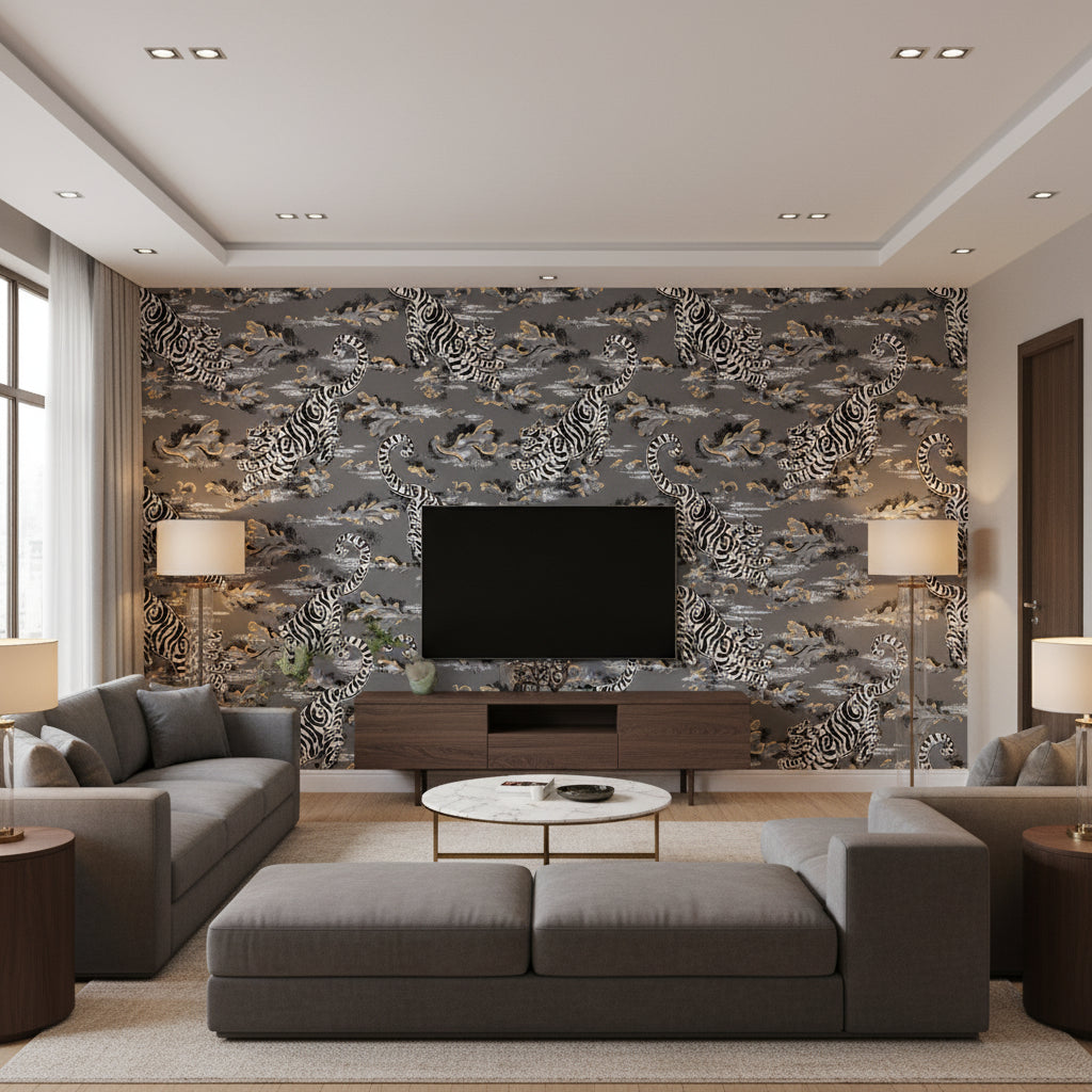 P2020107.2146.0 | Kravet - Living Room Visualization (AI-generated, may not be to scale. Verify pattern scale with product specifications.)