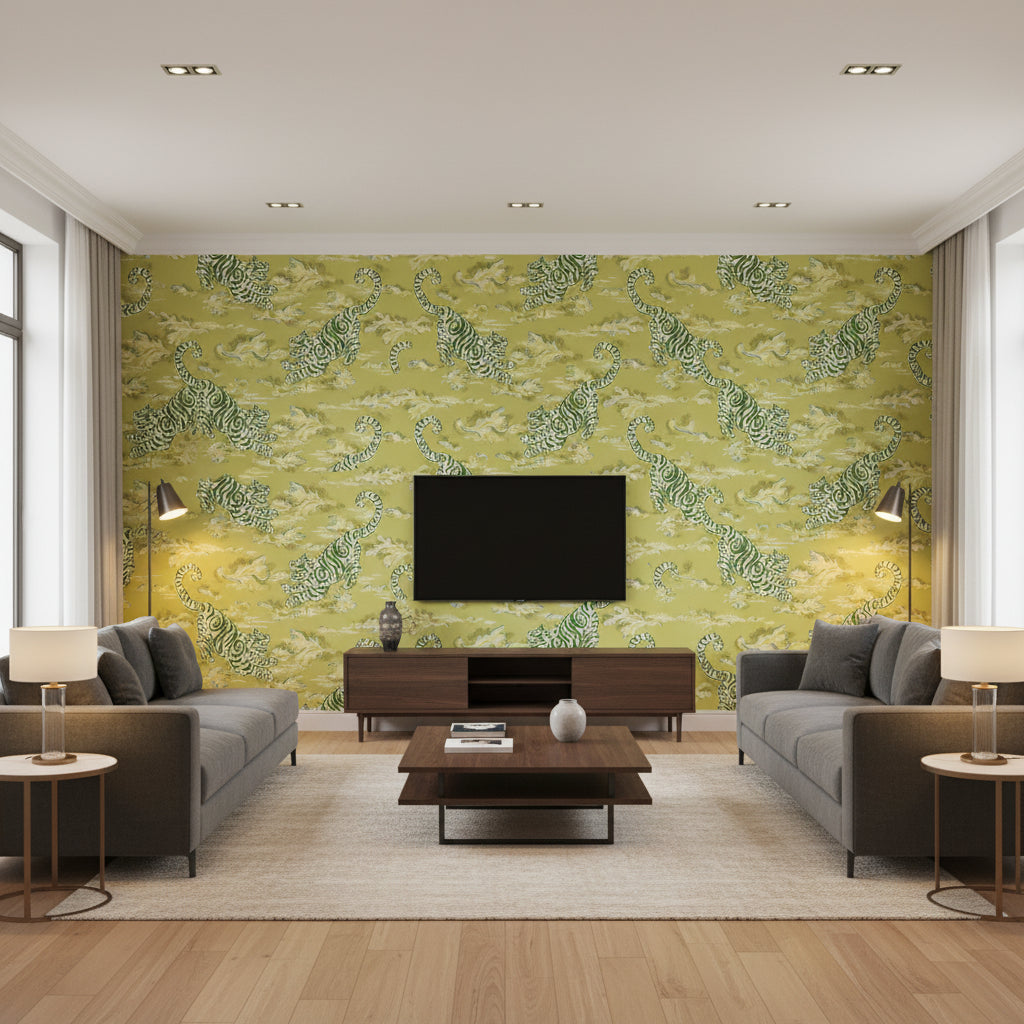 P2020107.235.0 | Kravet - Living Room Visualization (AI-generated, may not be to scale. Verify pattern scale with product specifications.)