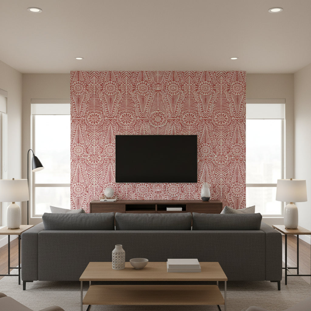 P2020112.24.0 | Kravet - Living Room Visualization (AI-generated, may not be to scale. Verify pattern scale with product specifications.)