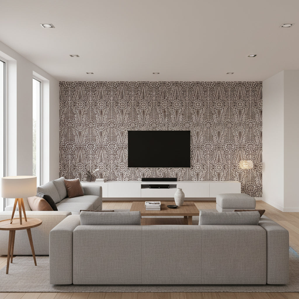 P2020112.6.0 | Kravet - Living Room Visualization (AI-generated, may not be to scale. Verify pattern scale with product specifications.)
