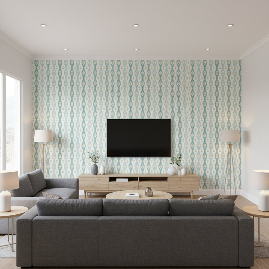 P2020113.135.0 | Kravet - Living Room Visualization (AI-generated, may not be to scale. Verify pattern scale with product specifications.)