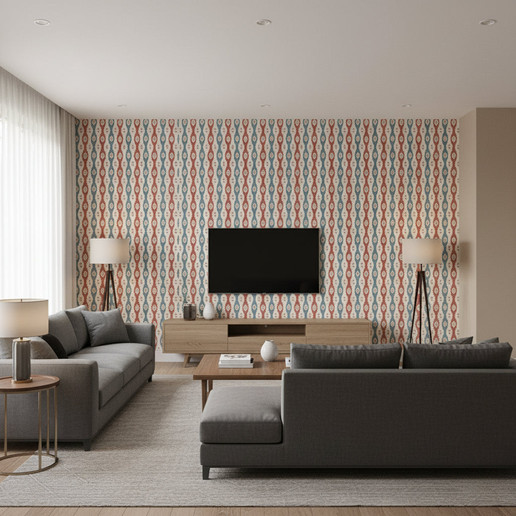 P2020113.195.0 | Kravet - Living Room Visualization (AI-generated, may not be to scale. Verify pattern scale with product specifications.)